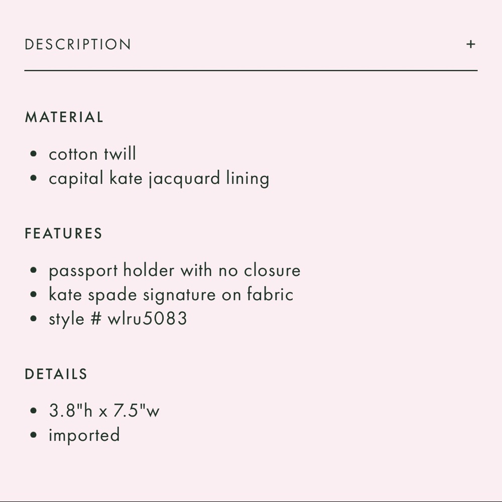 Kate Spade Passport Case Pink Owl - Picture 5 of 6